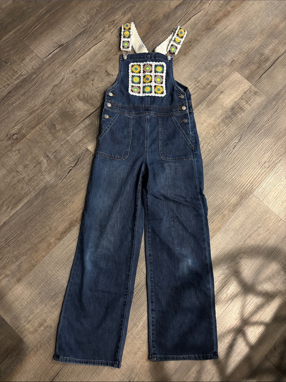 Girl’s Tractr Crocheted Blue Jean Overalls Size 10  Originally $48